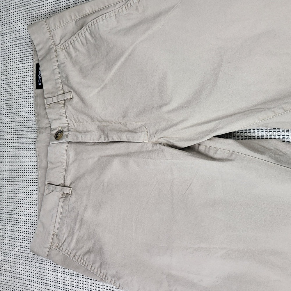 Bonobos Pants Mens 34x31 Beige Chino Flat Front Straight Leg Casual Office